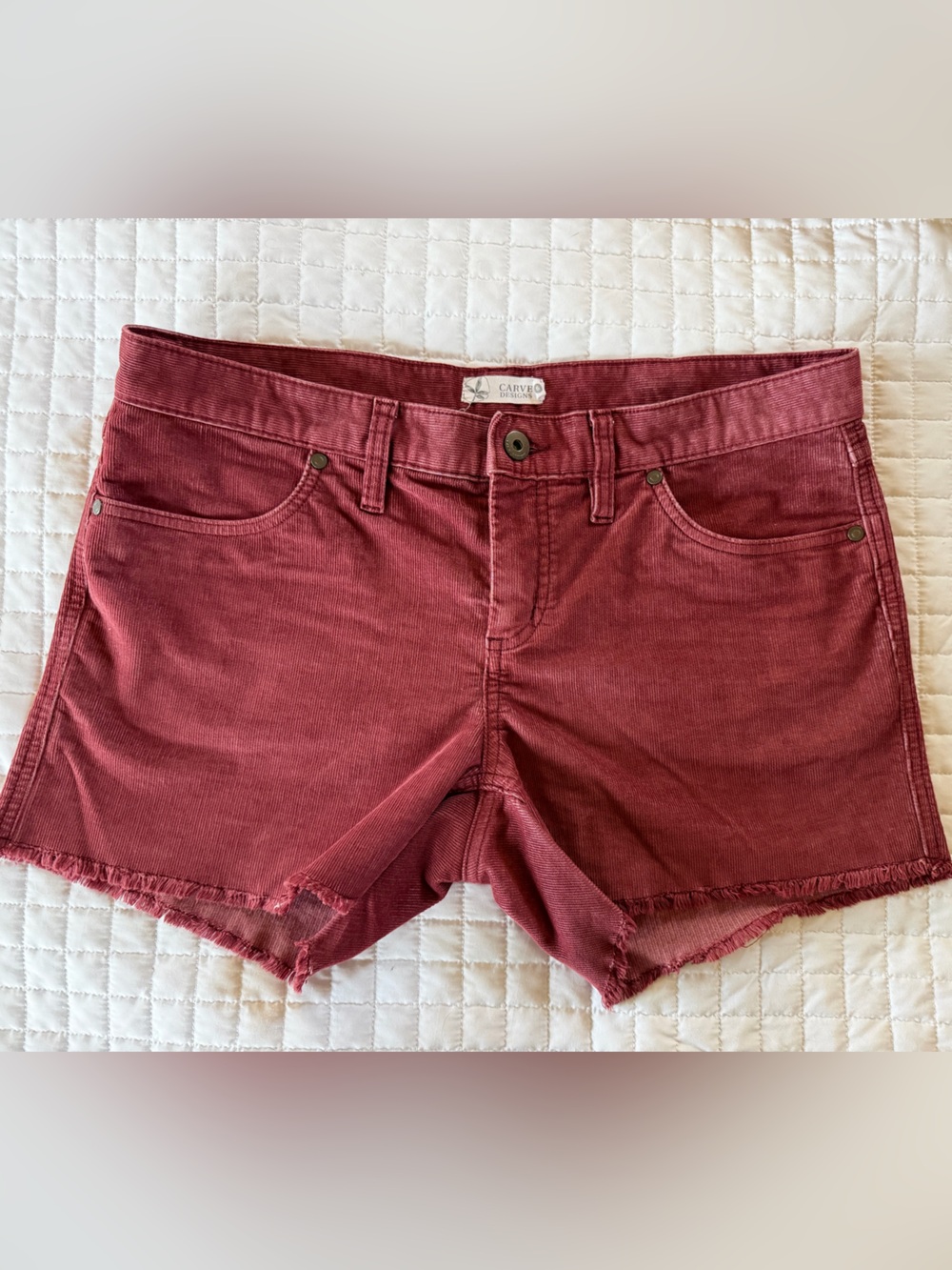 Carve Designs Corduroy Skirt in Rose Red